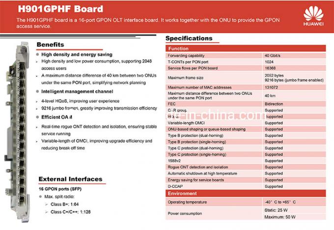 A placa de serviço GPHF de Olt C+ C++ aplica-se para Huawei Ma5800