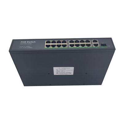 16 Ports 100M PoE Swtich 250m distance 2 10/100Mbps uplink port with VLAN DIP